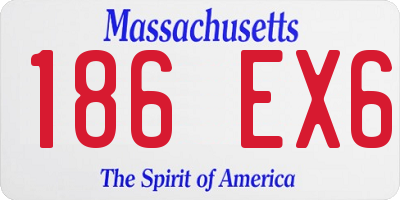 MA license plate 186EX6