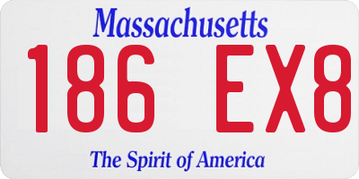MA license plate 186EX8