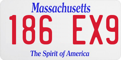 MA license plate 186EX9