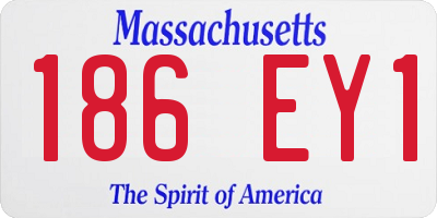 MA license plate 186EY1