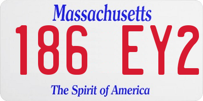 MA license plate 186EY2