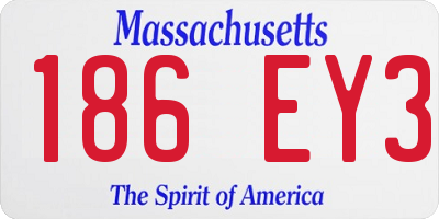 MA license plate 186EY3