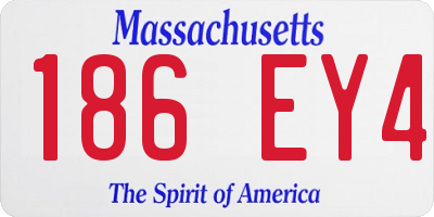 MA license plate 186EY4