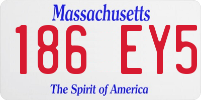 MA license plate 186EY5