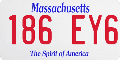 MA license plate 186EY6