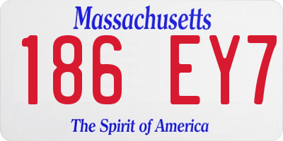 MA license plate 186EY7