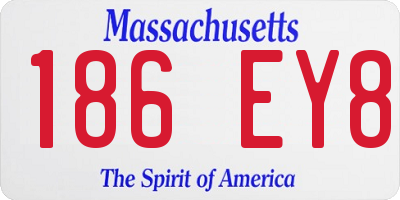 MA license plate 186EY8