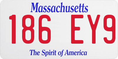 MA license plate 186EY9