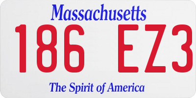 MA license plate 186EZ3
