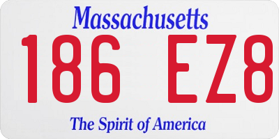 MA license plate 186EZ8