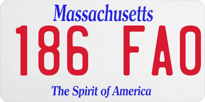 MA license plate 186FA0