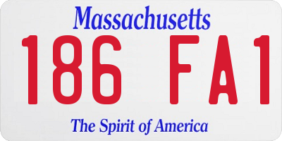 MA license plate 186FA1