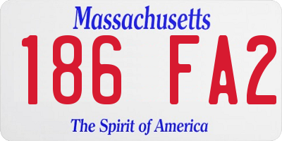 MA license plate 186FA2