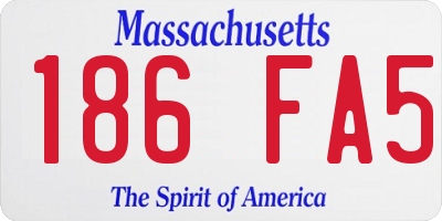 MA license plate 186FA5