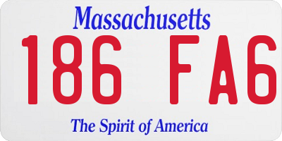 MA license plate 186FA6