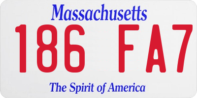 MA license plate 186FA7