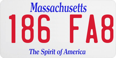 MA license plate 186FA8
