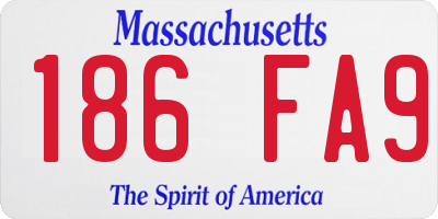MA license plate 186FA9