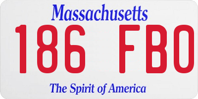 MA license plate 186FB0