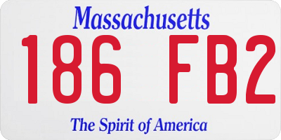 MA license plate 186FB2