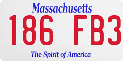 MA license plate 186FB3