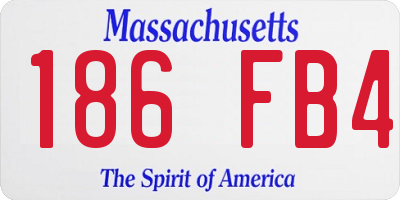 MA license plate 186FB4