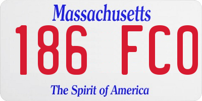 MA license plate 186FC0
