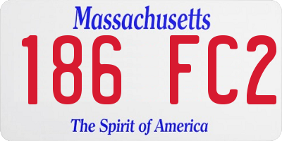 MA license plate 186FC2