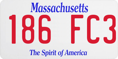 MA license plate 186FC3