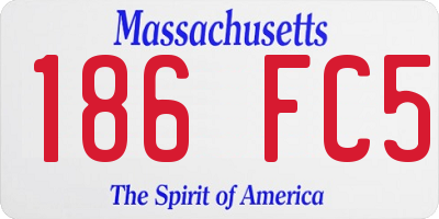 MA license plate 186FC5