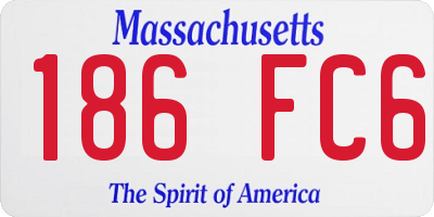 MA license plate 186FC6
