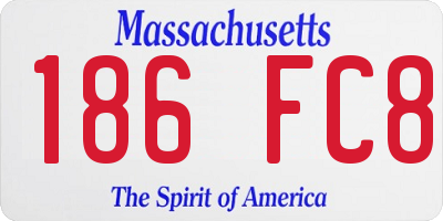 MA license plate 186FC8