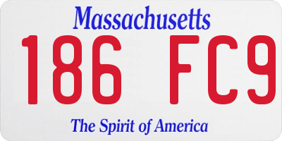MA license plate 186FC9