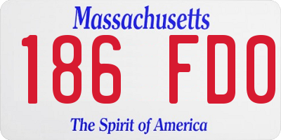 MA license plate 186FD0