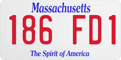 MA license plate 186FD1