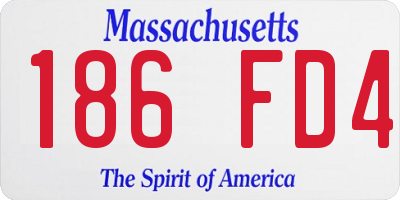 MA license plate 186FD4