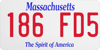 MA license plate 186FD5