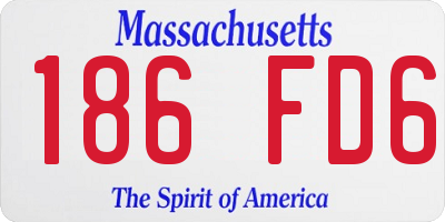MA license plate 186FD6