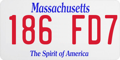 MA license plate 186FD7