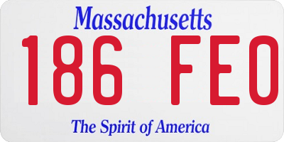 MA license plate 186FE0
