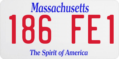 MA license plate 186FE1