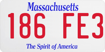 MA license plate 186FE3