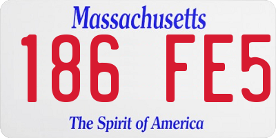 MA license plate 186FE5