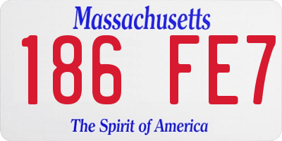 MA license plate 186FE7