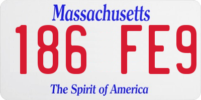 MA license plate 186FE9