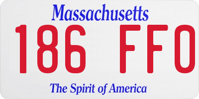 MA license plate 186FF0