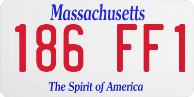MA license plate 186FF1