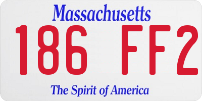 MA license plate 186FF2