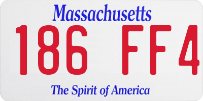 MA license plate 186FF4