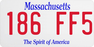 MA license plate 186FF5